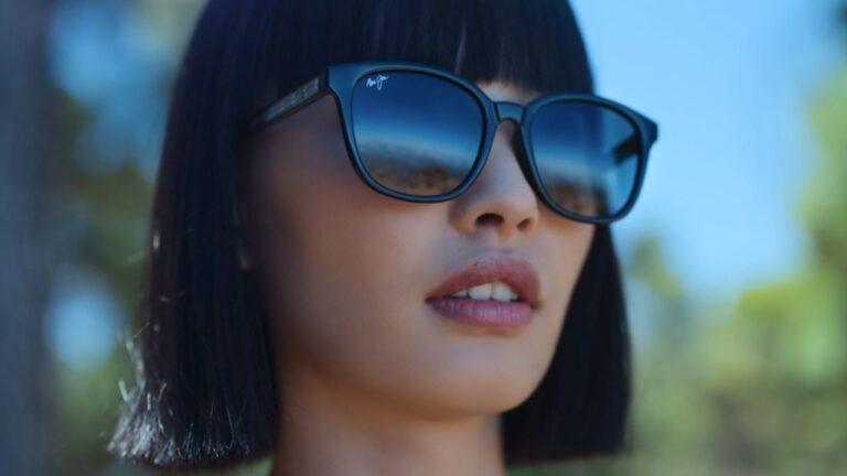 Female model wearing Maui Jim polarised sunglasses